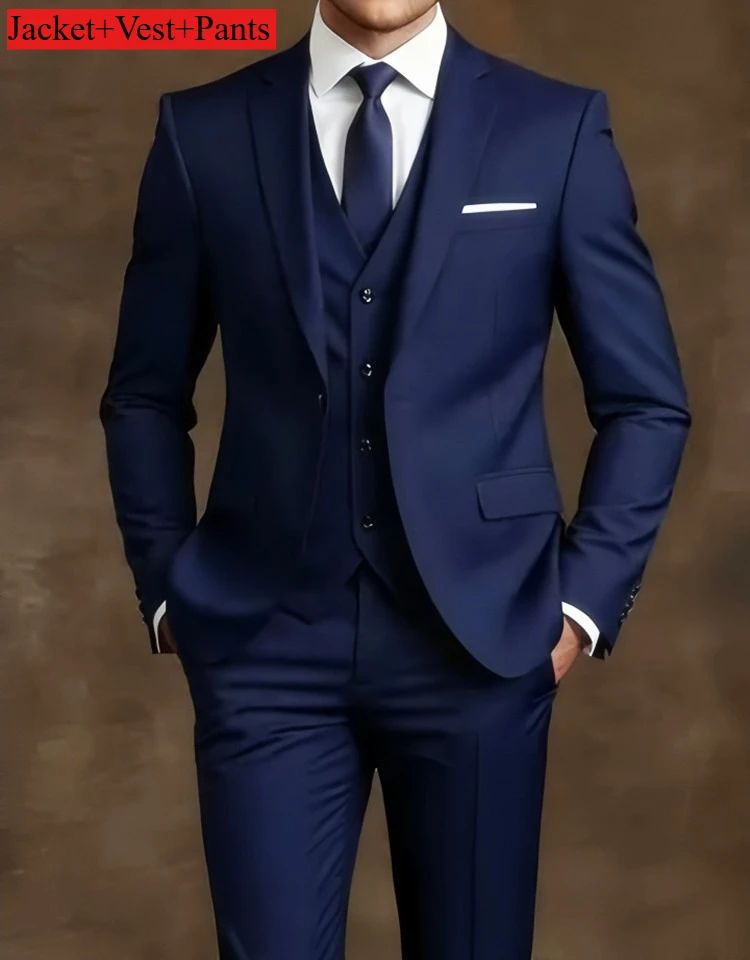 Men's Slim Fit 3-Piece Tuxedo Suit - Elegant Formal Set