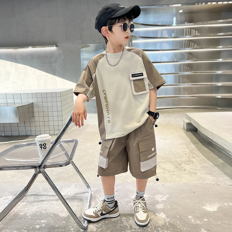 2026 Boys Summer T-Shirt and Shorts Set – Casual Sportswear 2 pcs