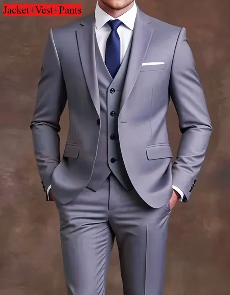 Men's Slim Fit 3-Piece Tuxedo Suit - Elegant Formal Set