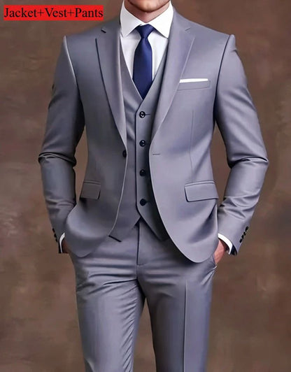 Men's Slim Fit 3-Piece Tuxedo Suit - Elegant Formal Set