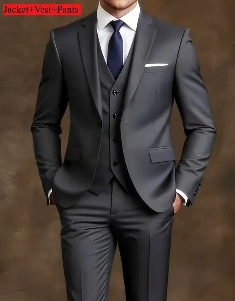 Men's Slim Fit 3-Piece Tuxedo Suit - Elegant Formal Set