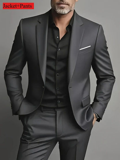 Men's Slim Fit 3-Piece Tuxedo Suit - Elegant Formal Set