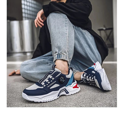 Men’s dial-buckle sneakers, soft non-slip sole, casual outdoor running shoes