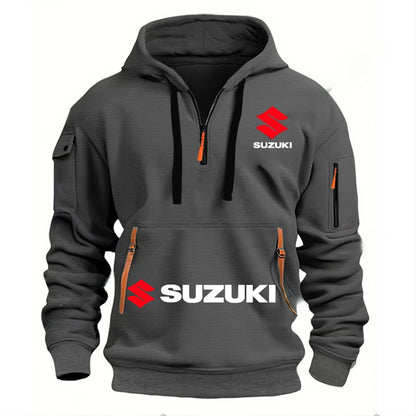 Suzuki men’s hoodie for outdoor motorcycle riding, soft breathable autumn/winter