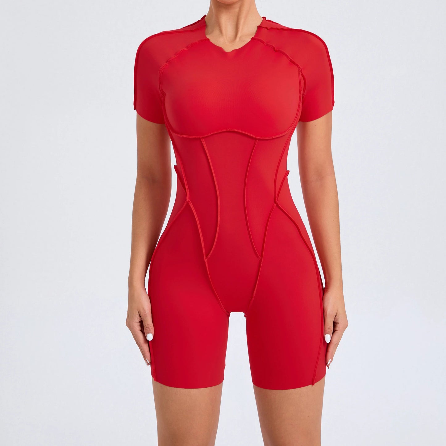 Red bodysuit on a white background