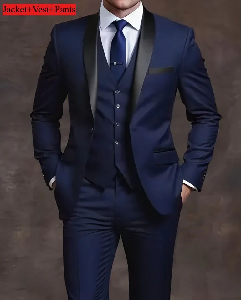 Men's Slim Fit 3-Piece Tuxedo Suit - Elegant Formal Set