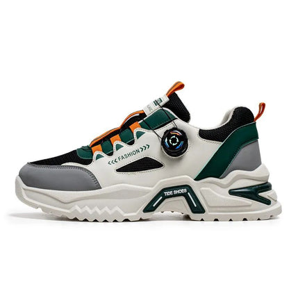 Men’s dial-buckle sneakers, soft non-slip sole, casual outdoor running shoes