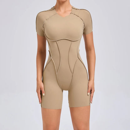 Beige bodysuit on a plain background