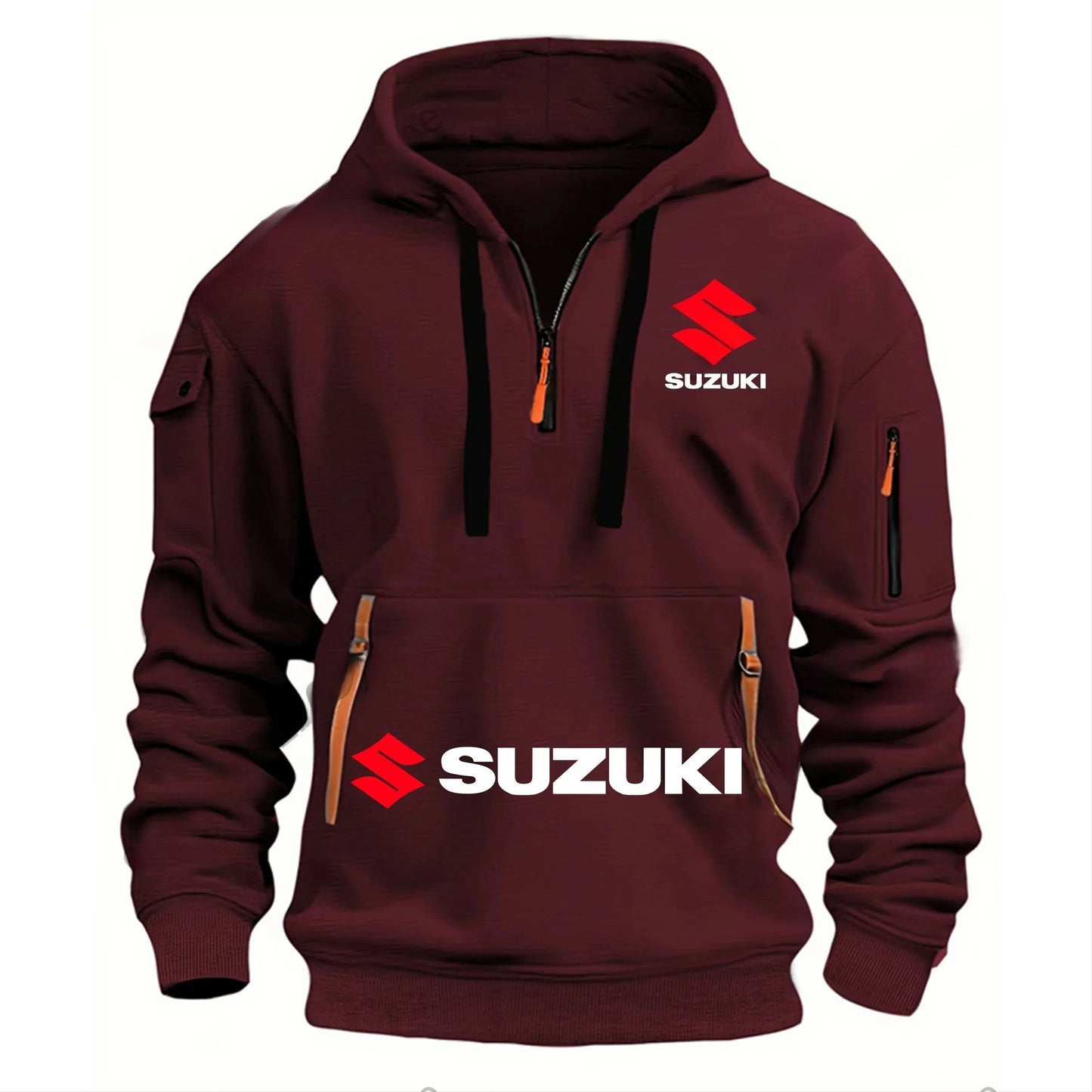 Suzuki men’s hoodie for outdoor motorcycle riding, soft breathable autumn/winter