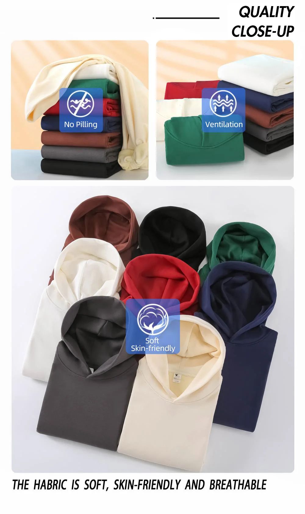 480gsm heavy cotton hoodie with velvet lining, thick fleece pullover unisex