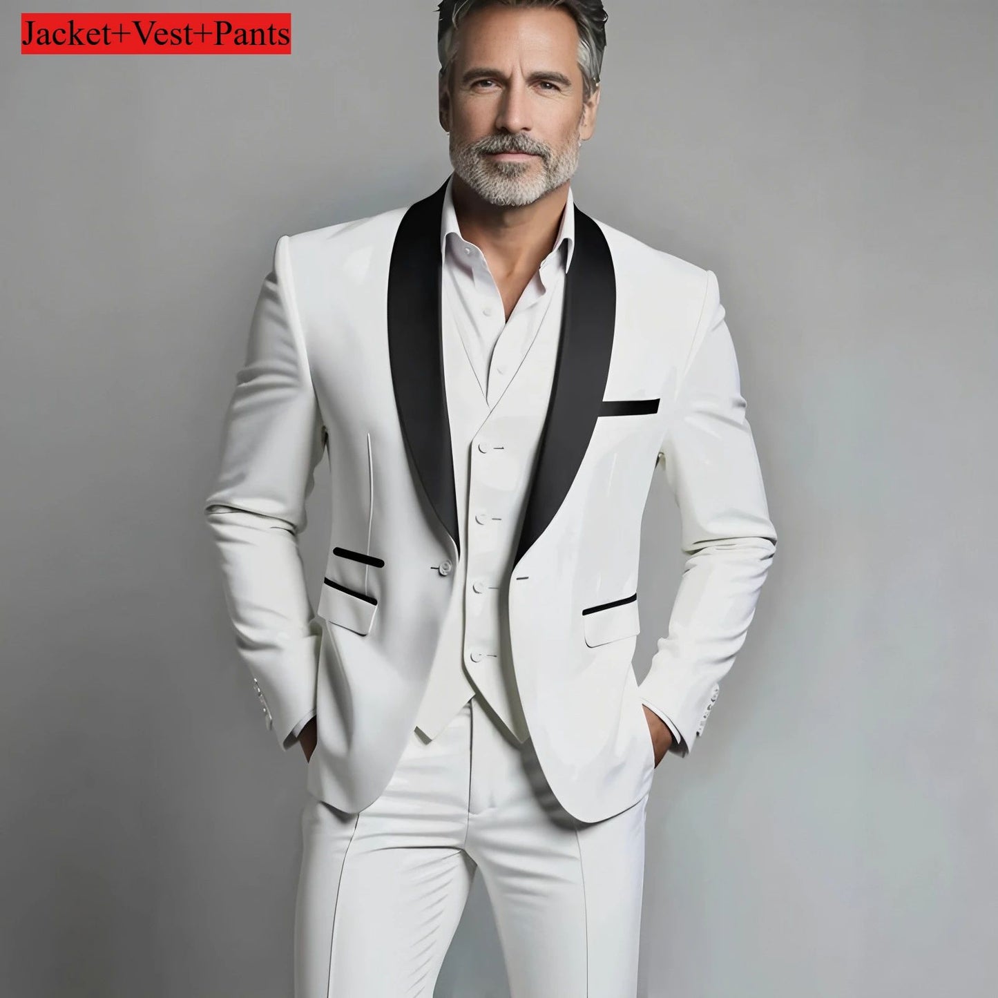Men's Slim Fit 3-Piece Tuxedo Suit - Elegant Formal Set