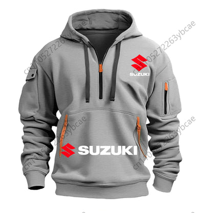 Suzuki men’s hoodie for outdoor motorcycle riding, soft breathable autumn/winter