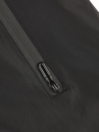Close-up of a zipper on a black jacket