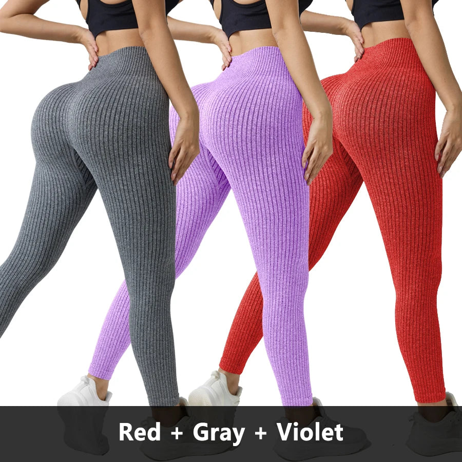 Women’s Seamless High-Waist Yoga Leggings 3-Pack