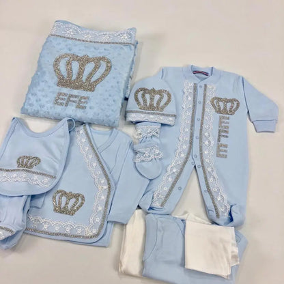 2026 Pearly Crown Newborn Romper and 10-Piece Gift Set