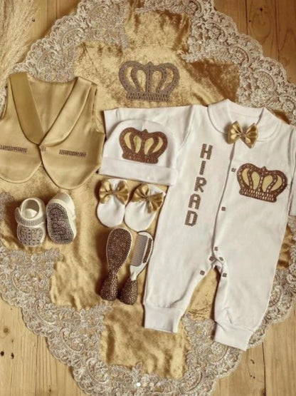 Crochet Baby Romper and Bonnet Welcome Home Set