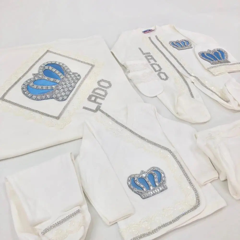 2026 Pearly Crown Newborn Romper and 10-Piece Gift Set