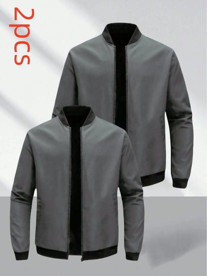 Men’s Casual Detachable-Zip Polyester Jacket
