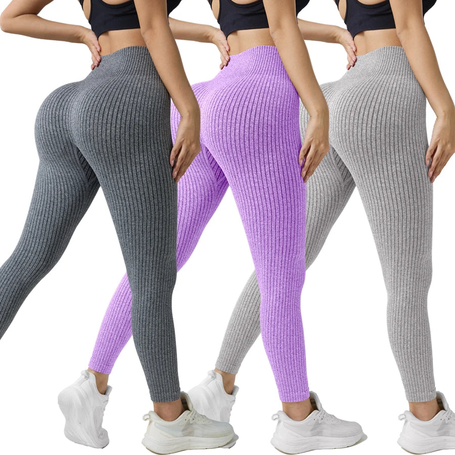 Women’s Seamless High-Waist Yoga Leggings 3-Pack