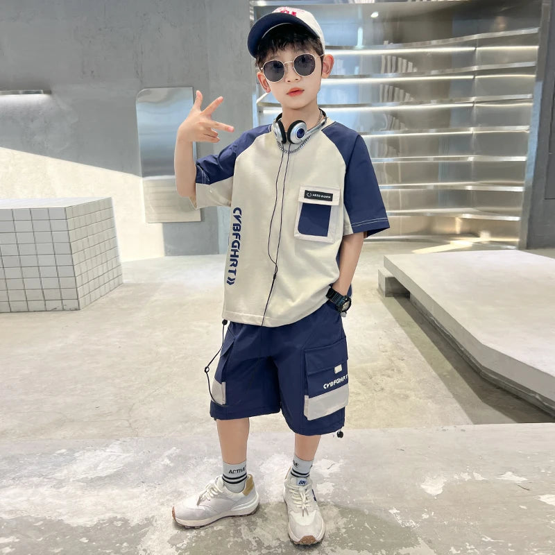 2026 Boys Summer T-Shirt and Shorts Set – Casual Sportswear 2 pcs