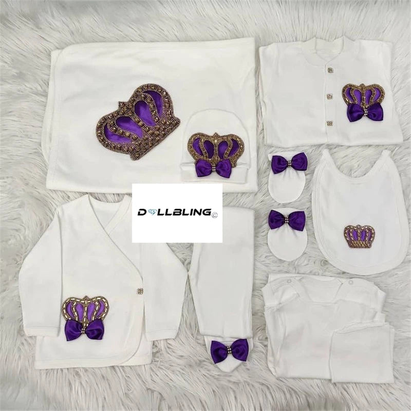 2026 Pearly Crown Newborn Romper and 10-Piece Gift Set