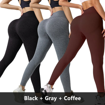Women’s Seamless High-Waist Yoga Leggings 3-Pack