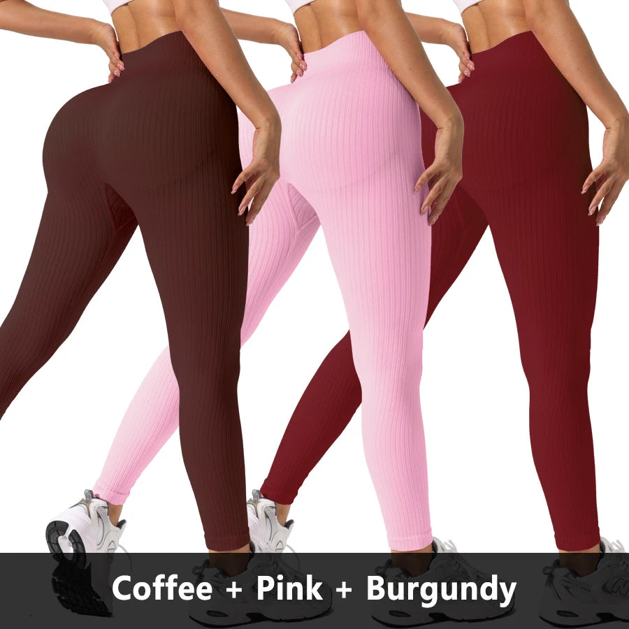 Women’s Seamless High-Waist Yoga Leggings 3-Pack