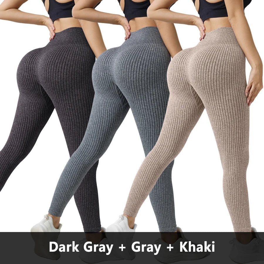 Women’s Seamless High-Waist Yoga Leggings 3-Pack
