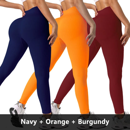 Women’s Seamless High-Waist Yoga Leggings 3-Pack