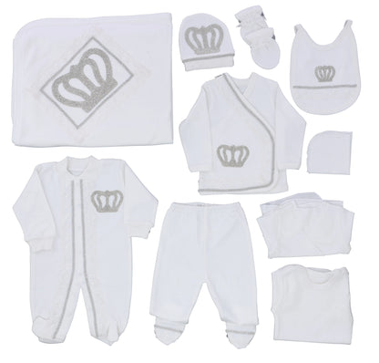 2026 Pearly Crown Newborn Romper and 10-Piece Gift Set