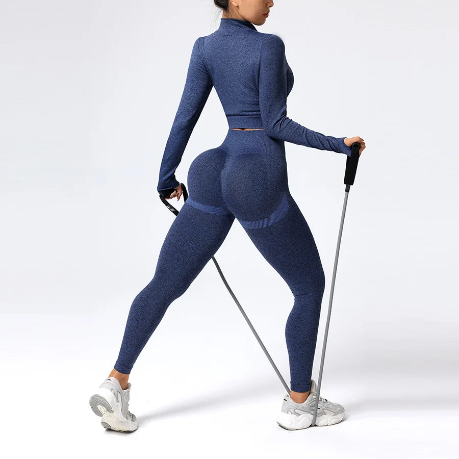 Women’s Seamless High-Waist Yoga Crop Set