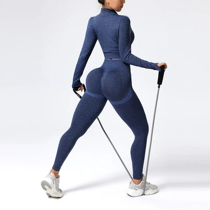 Women’s Seamless High-Waist Yoga Crop Set