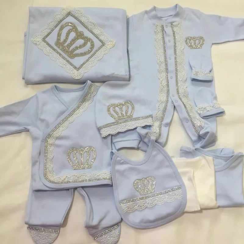 2026 Pearly Crown Newborn Romper and 10-Piece Gift Set