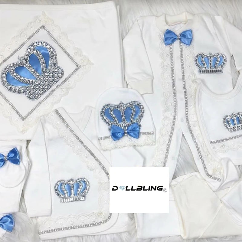 2026 Pearly Crown Newborn Romper and 10-Piece Gift Set