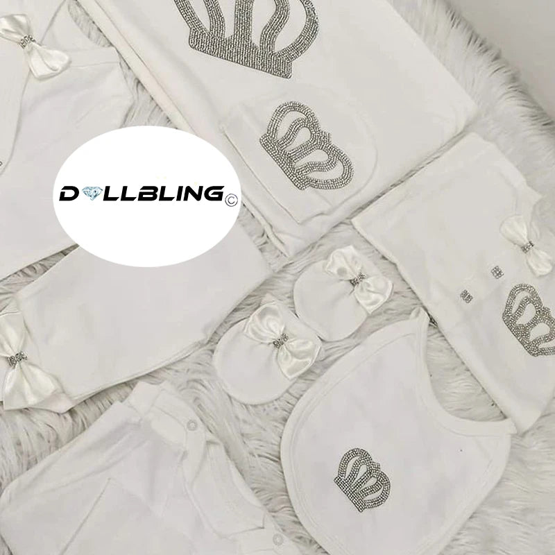 2026 Pearly Crown Newborn Romper and 10-Piece Gift Set