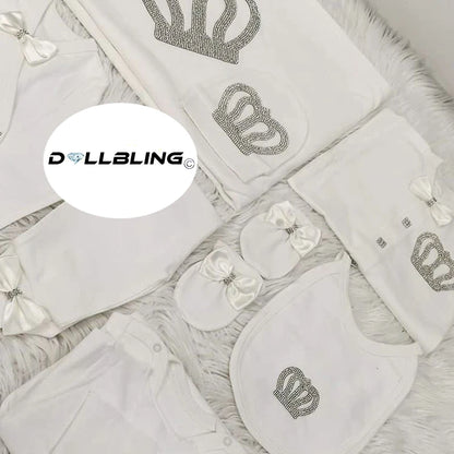 2026 Pearly Crown Newborn Romper and 10-Piece Gift Set