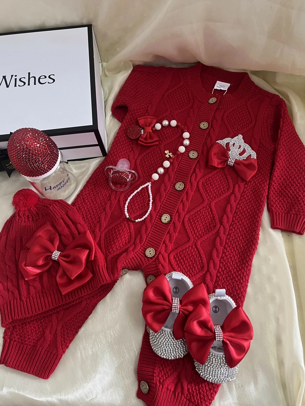Crochet Baby Romper and Bonnet Welcome Home Set