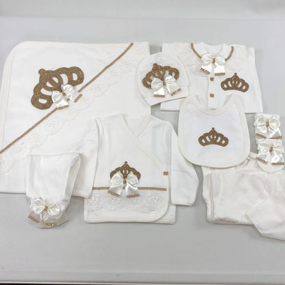 2026 Pearly Crown Newborn Romper and 10-Piece Gift Set