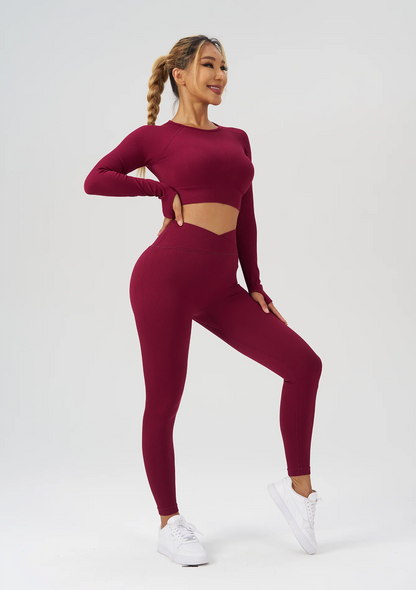 Women’s Seamless Long Sleeve Yoga Set