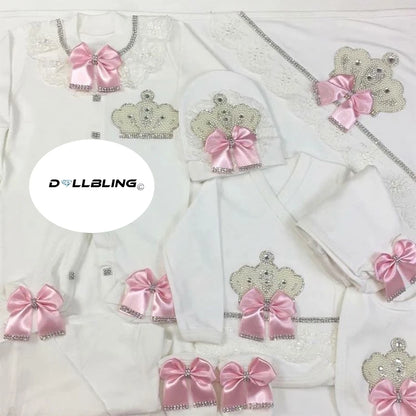 2026 Pearly Crown Newborn Romper and 10-Piece Gift Set