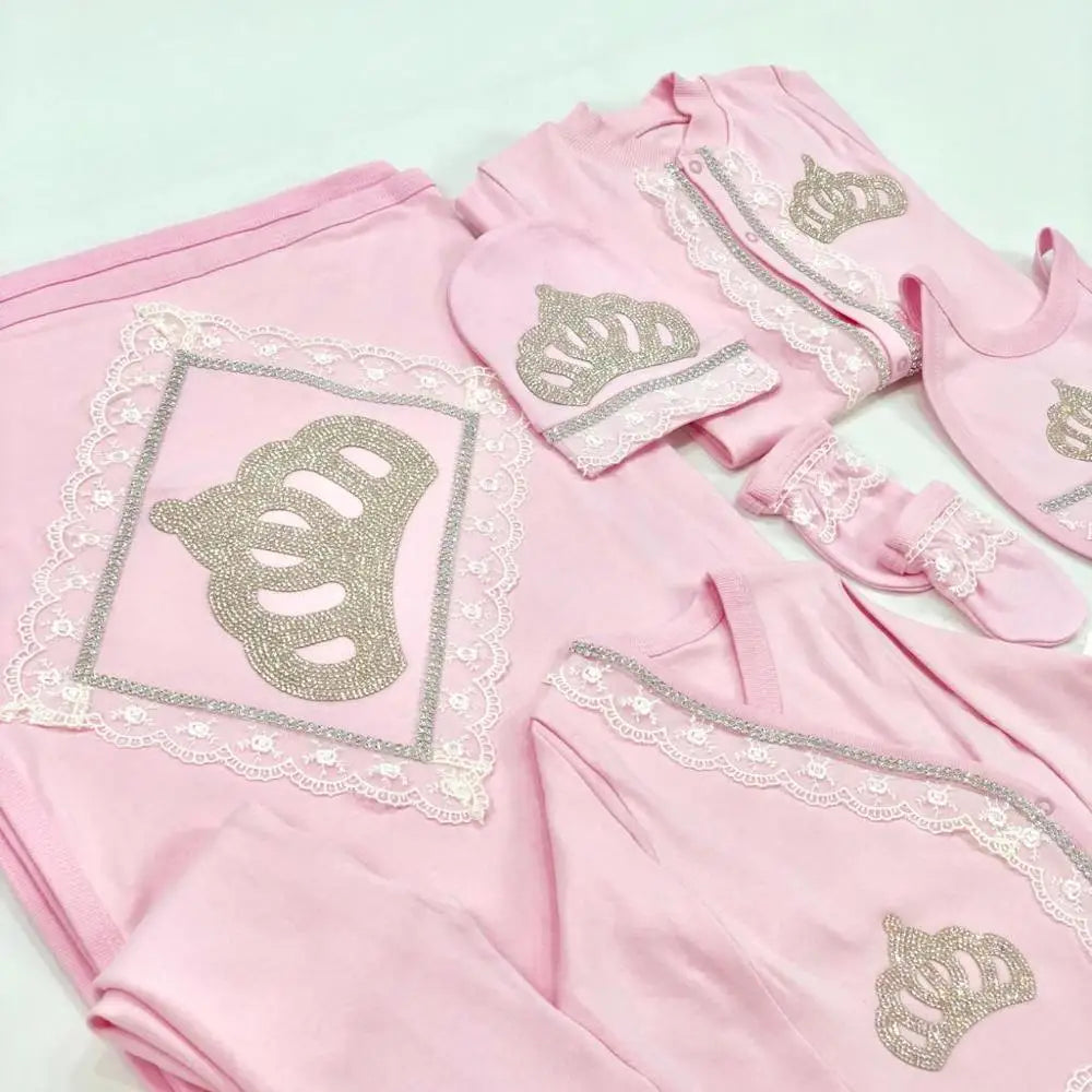 2026 Pearly Crown Newborn Romper and 10-Piece Gift Set