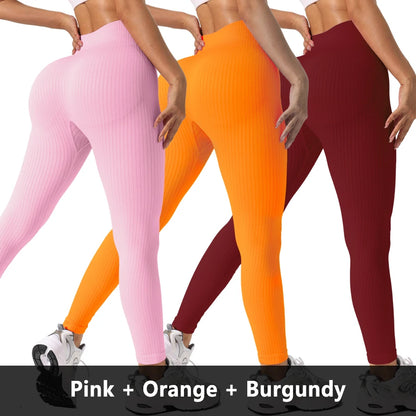 Women’s Seamless High-Waist Yoga Leggings 3-Pack