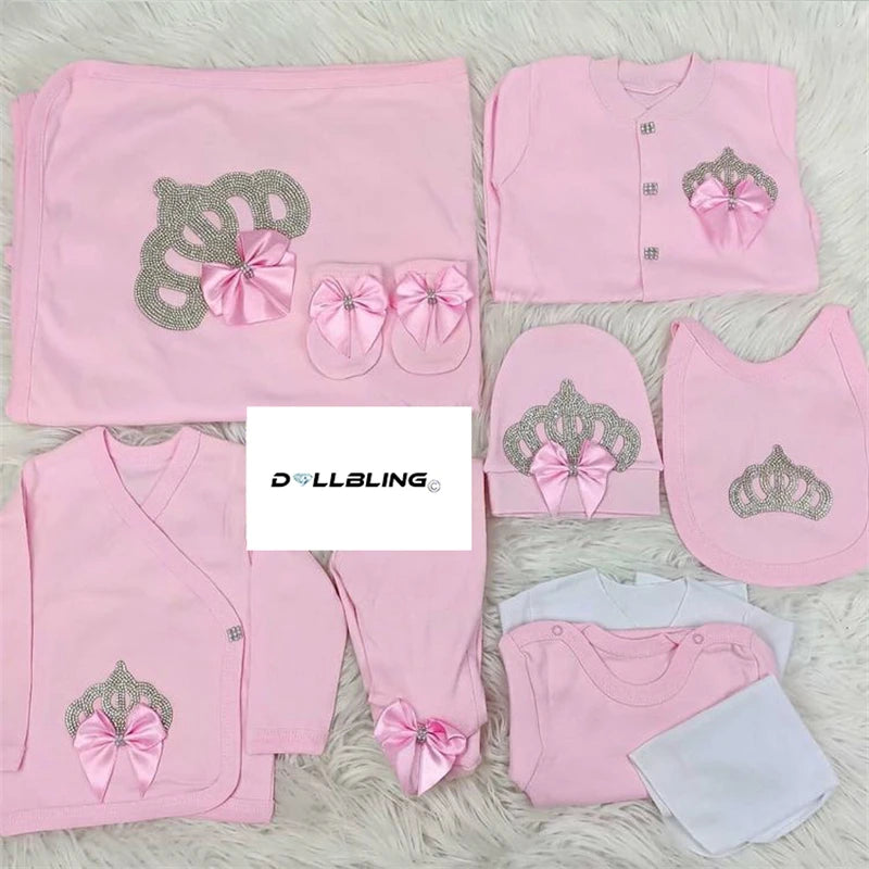 2026 Pearly Crown Newborn Romper and 10-Piece Gift Set