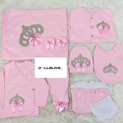2026 Pearly Crown Newborn Romper and 10-Piece Gift Set