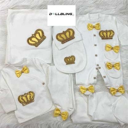 2026 Pearly Crown Newborn Romper and 10-Piece Gift Set
