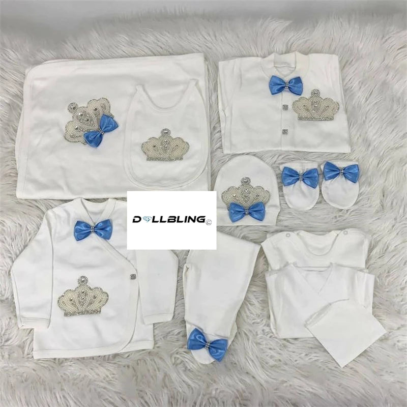 2026 Pearly Crown Newborn Romper and 10-Piece Gift Set
