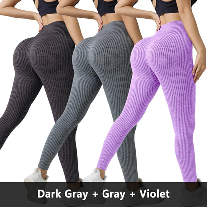 Women’s Seamless High-Waist Yoga Leggings 3-Pack