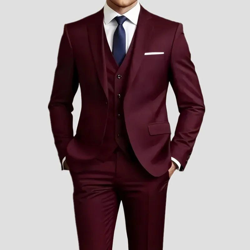 Men's Slim Fit 3-Piece Tuxedo Suit - Elegant Formal Set