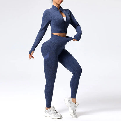 Women’s Seamless High-Waist Yoga Crop Set
