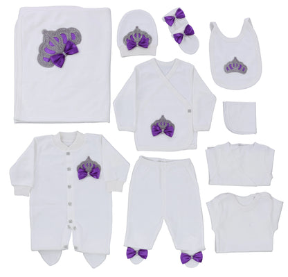 2026 Pearly Crown Newborn Romper and 10-Piece Gift Set